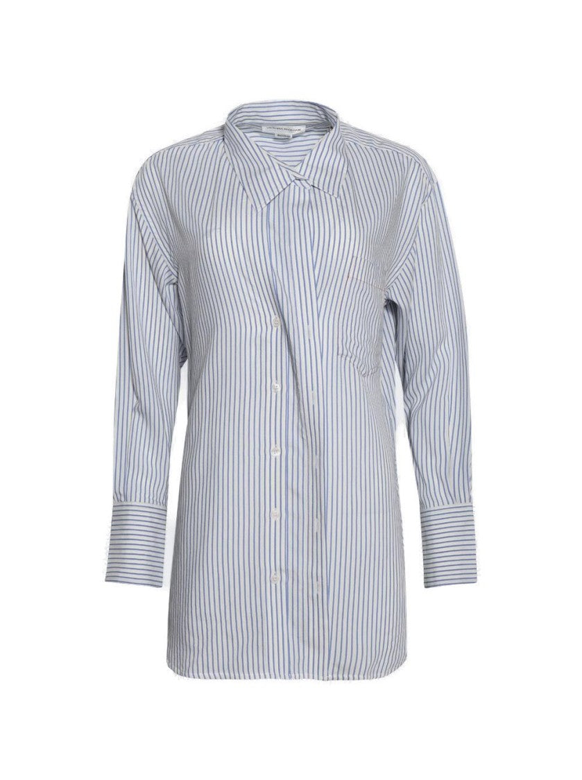 Victoria Beckham Wrap Tuck Detail Blouse White And Regatta