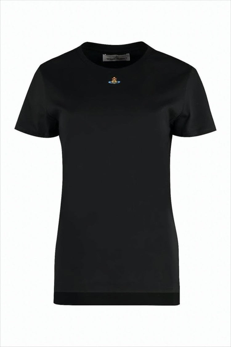 Vivienne Westwood Short-Sleeve Black T-Shirt With Colorful Emblem