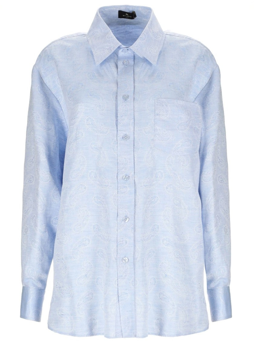 Etro Paisley Pattern Linen-Cotton Casual Shirt