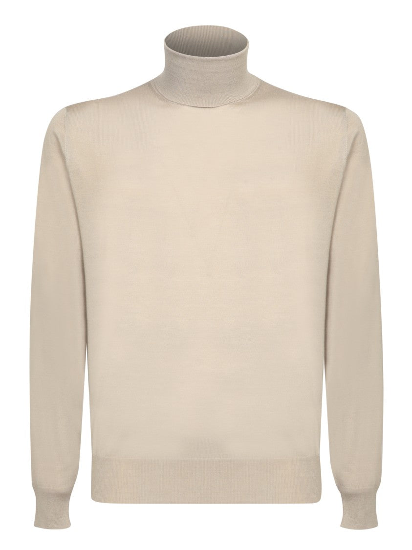 Dell'oglio High Neck Beige Knitwear