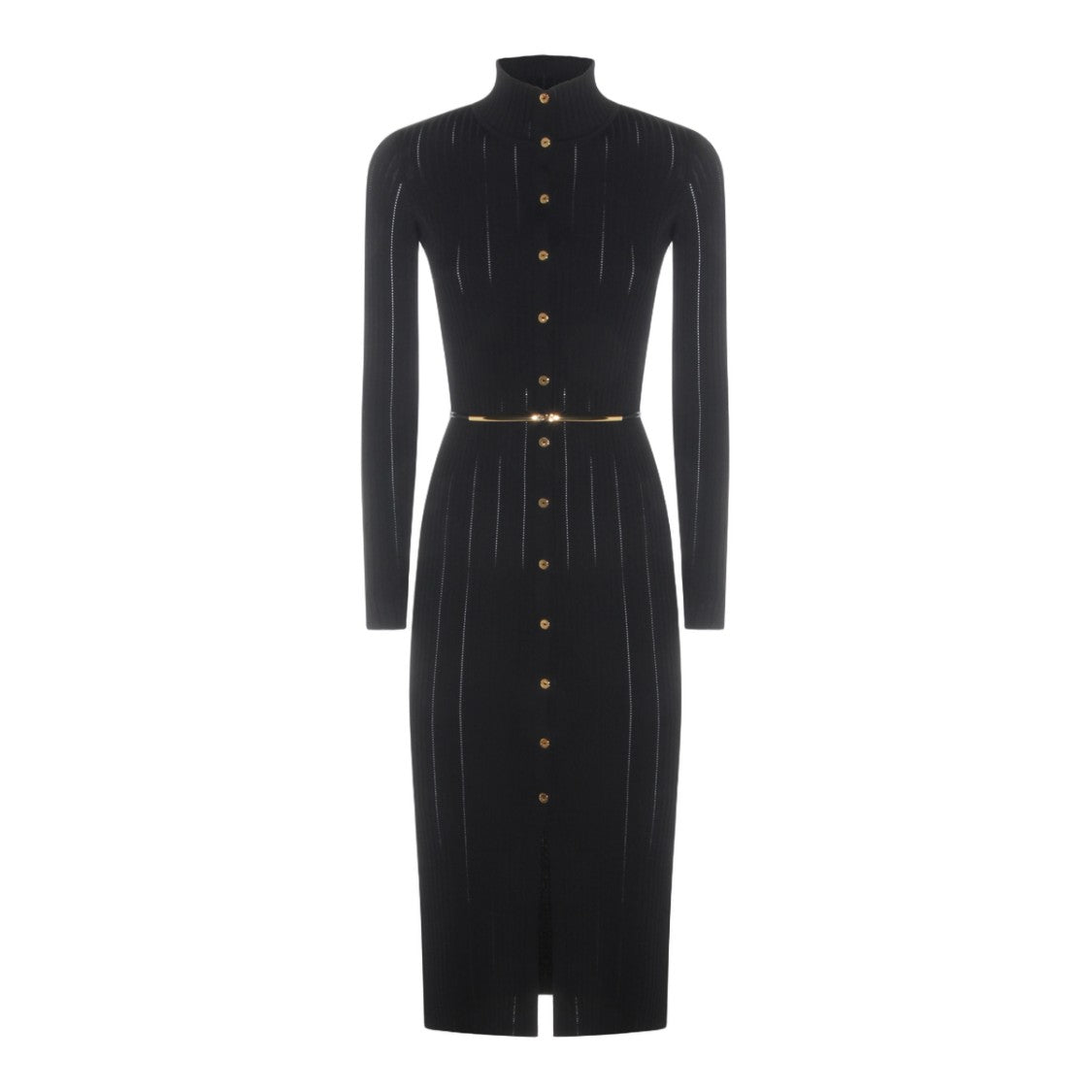 Elisabetta Franchi Refined Black Dress With Flattering Silhouette