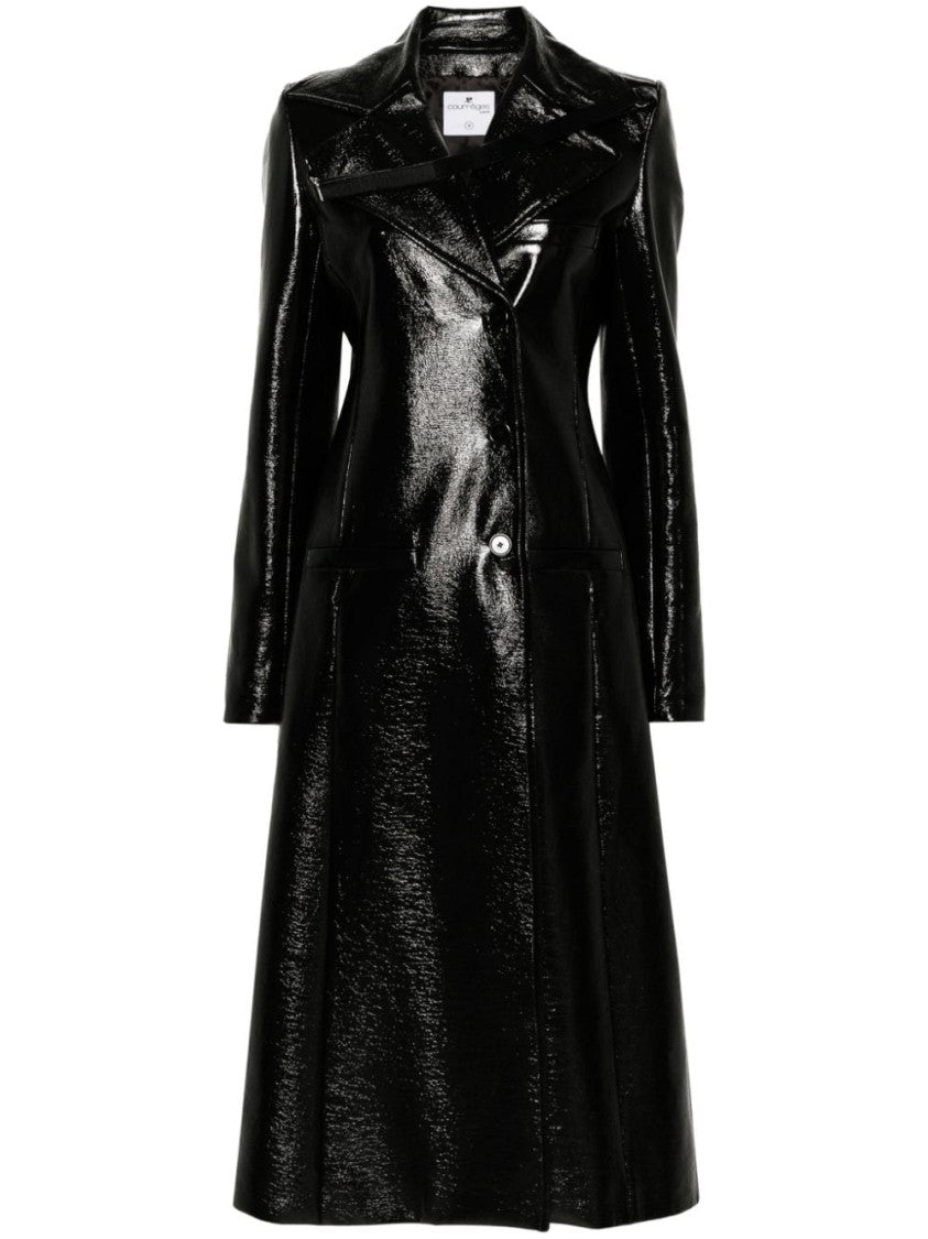 Courrèges Mid-Length Faux Leather Patent Coat