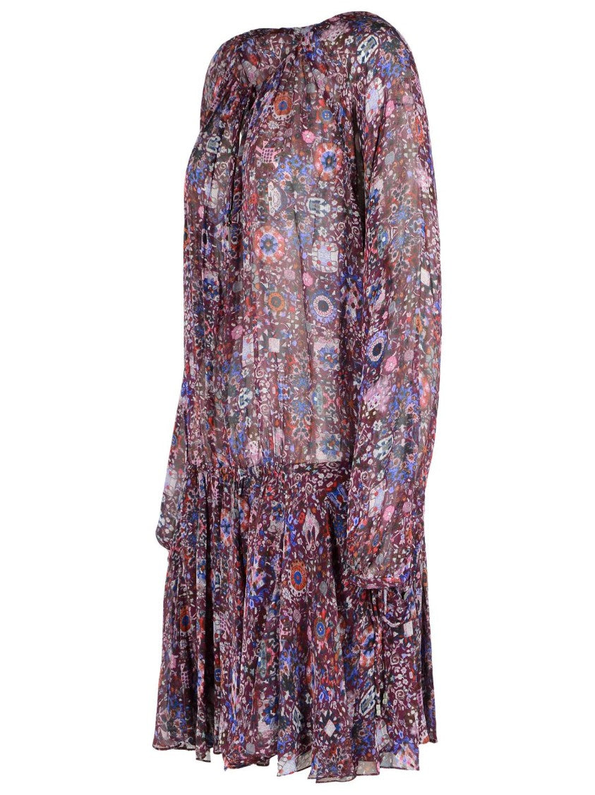 Isabel Marant Étoile 'Bess' Wine-Colored Viscose Dress