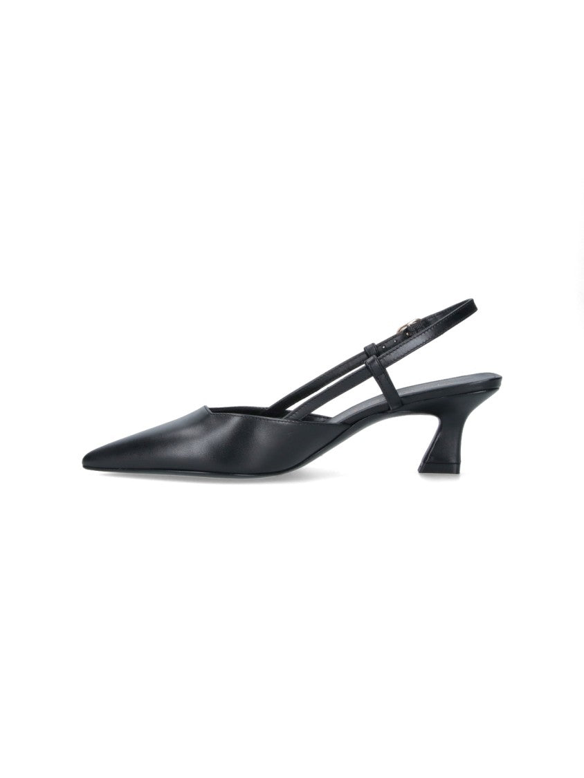 Stuart Weitzman Black Vinnie 50 Calf Leather Pumps