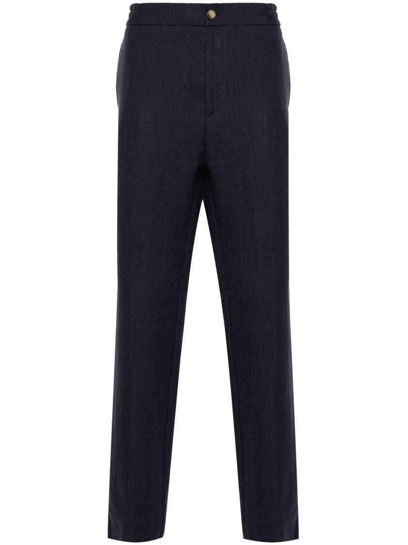 Etro Herringbone Linen Trousers