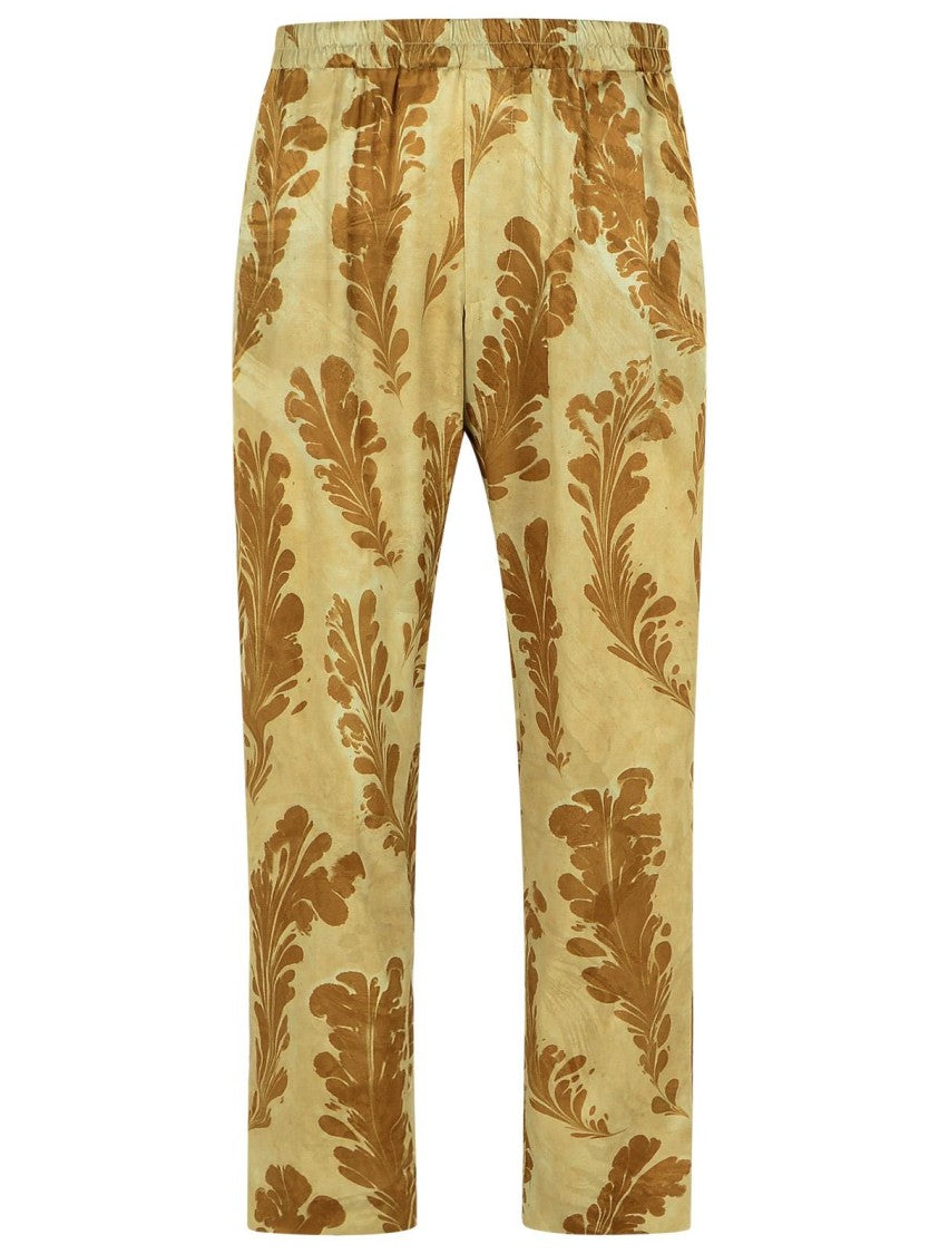 Dries Van Noten Parkino' Green Viscose Pants