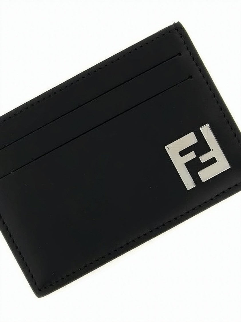 Fendi Fendi Ff Square Slim Card Holder With Logo Embellishment