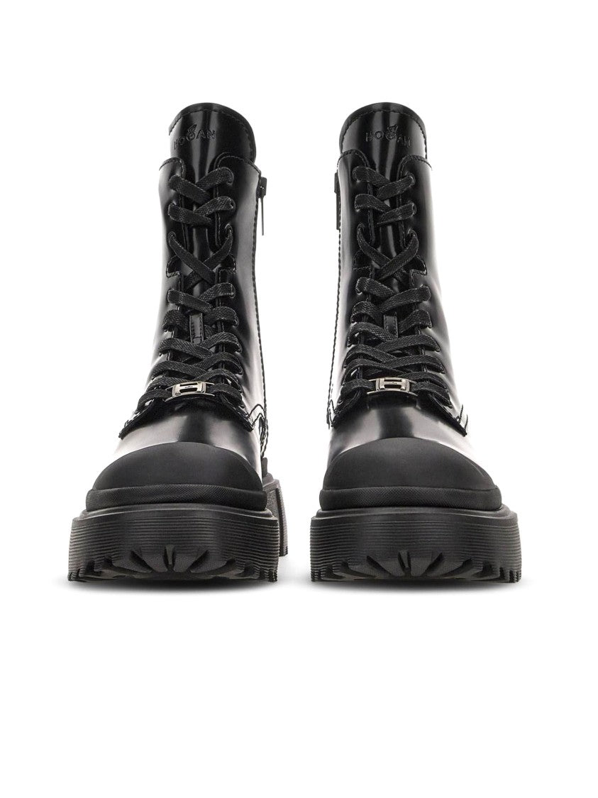 Hogan Ankle Boots With Abrasive Leather Upper