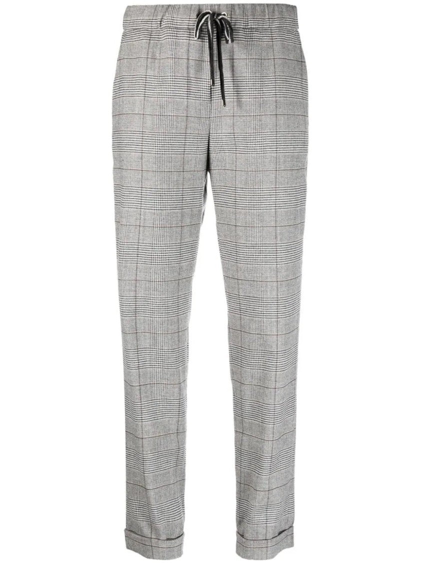 Lorena Antoniazzi Cropped Casual Trousers With Tailored Fit And Subtle Checkered Pattern