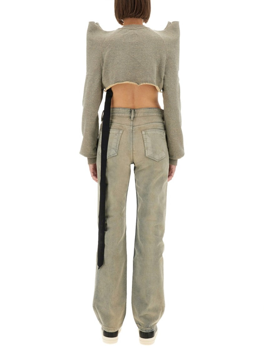 Drkshdw By Rick Owens "Cropped Tecsweat" Sweatshirt