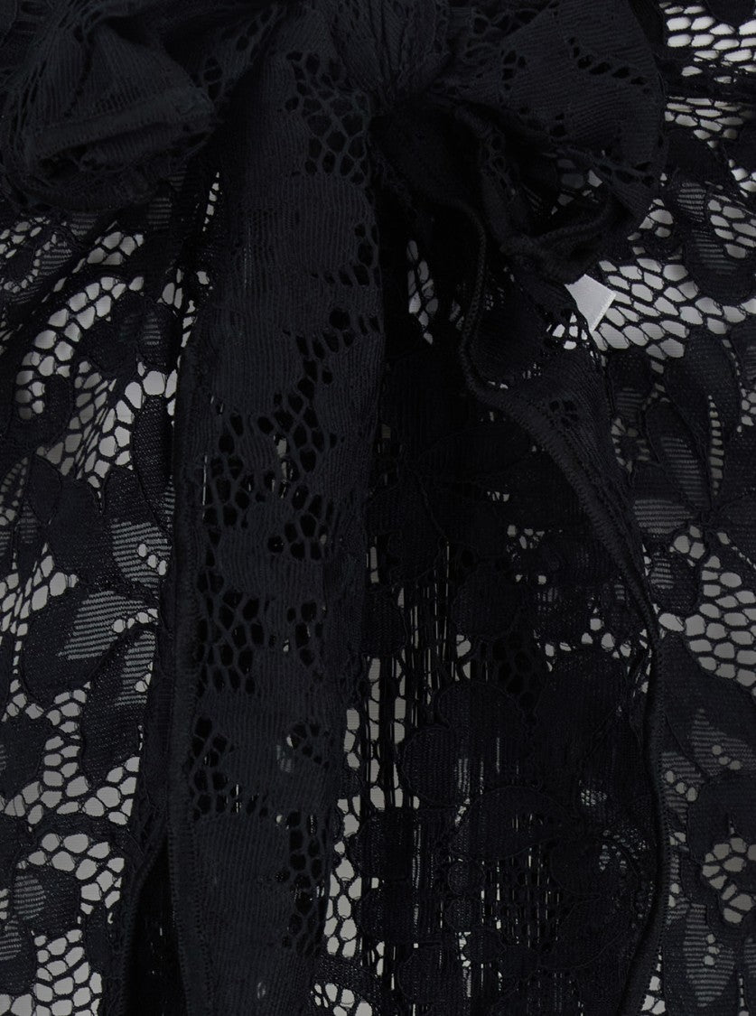 Venuja Bohemia' Black Skirt With Fringed Hem