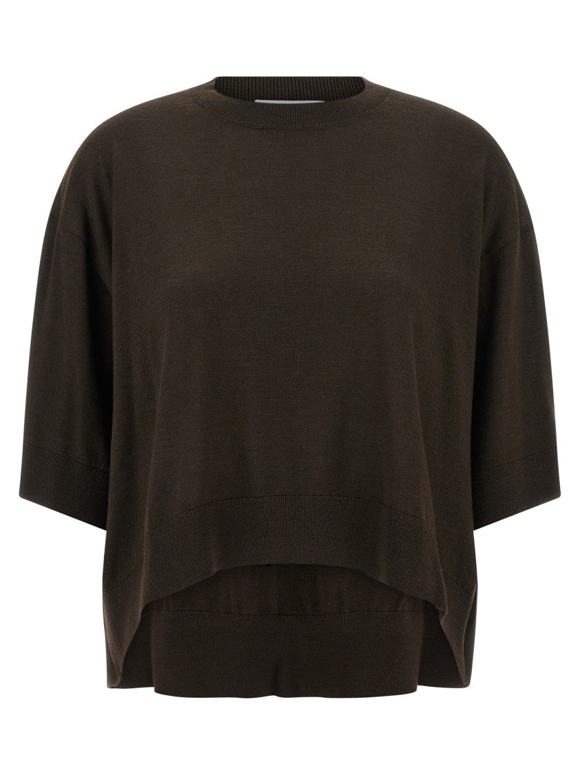 Nude Cropped Wool Sweater