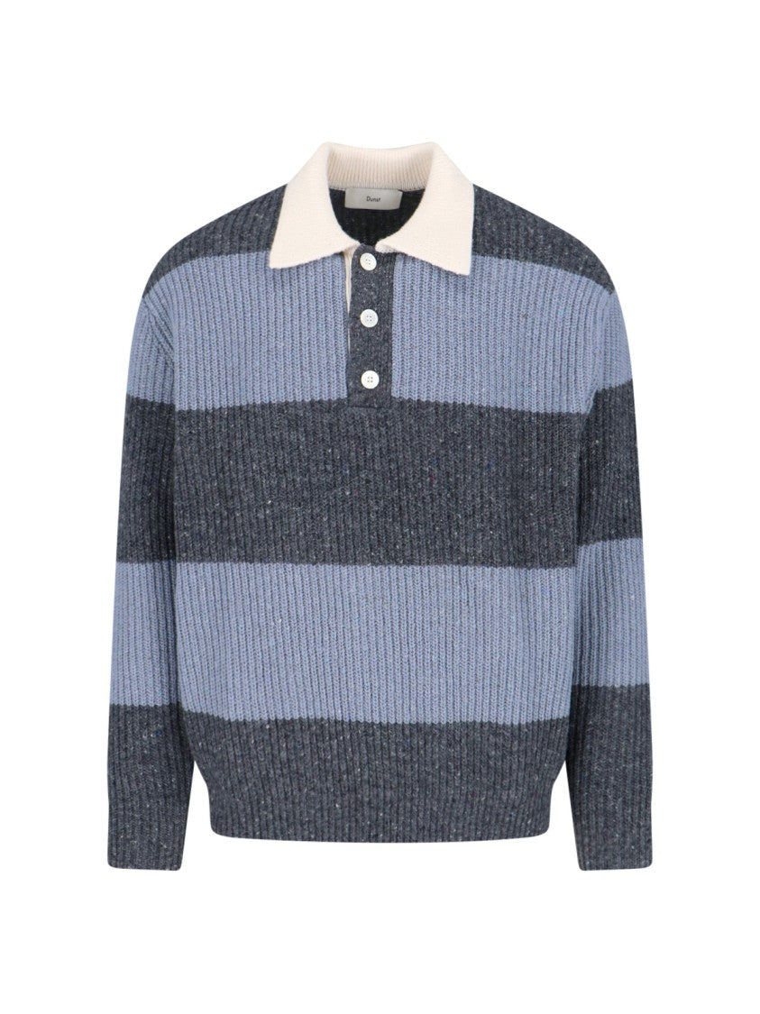 Dunst Ribbed Knit Sweater With Contrasting Collar