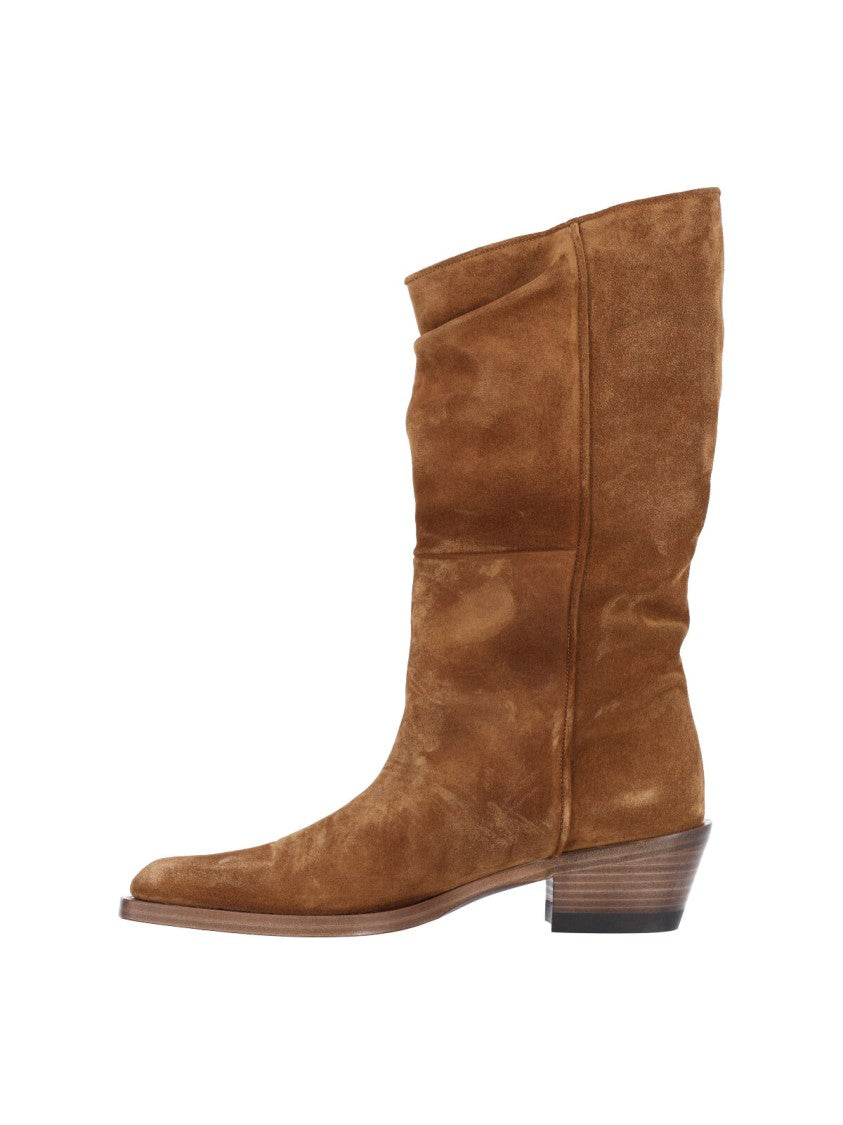 Khaite Brown Clive Pointed Suede Boots