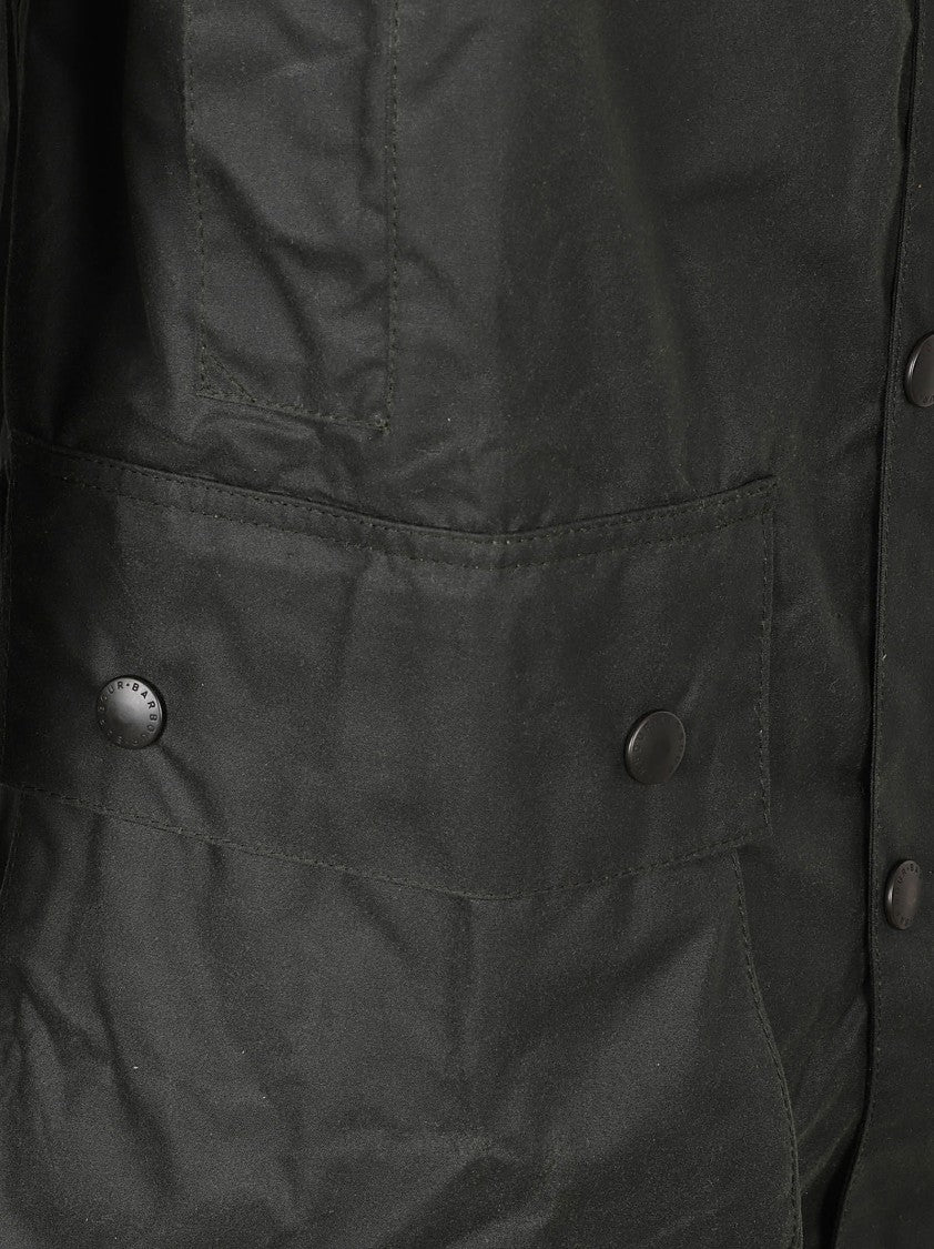 Barbour Matte-Finish Waxed Cotton Coat With Corduroy Collar