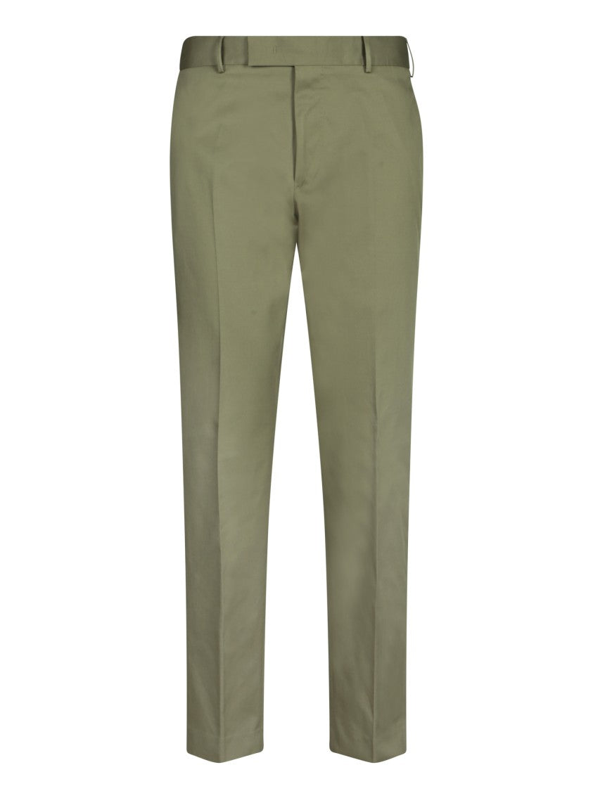 Pt Torino Military Green Tailored Trousers With Zip