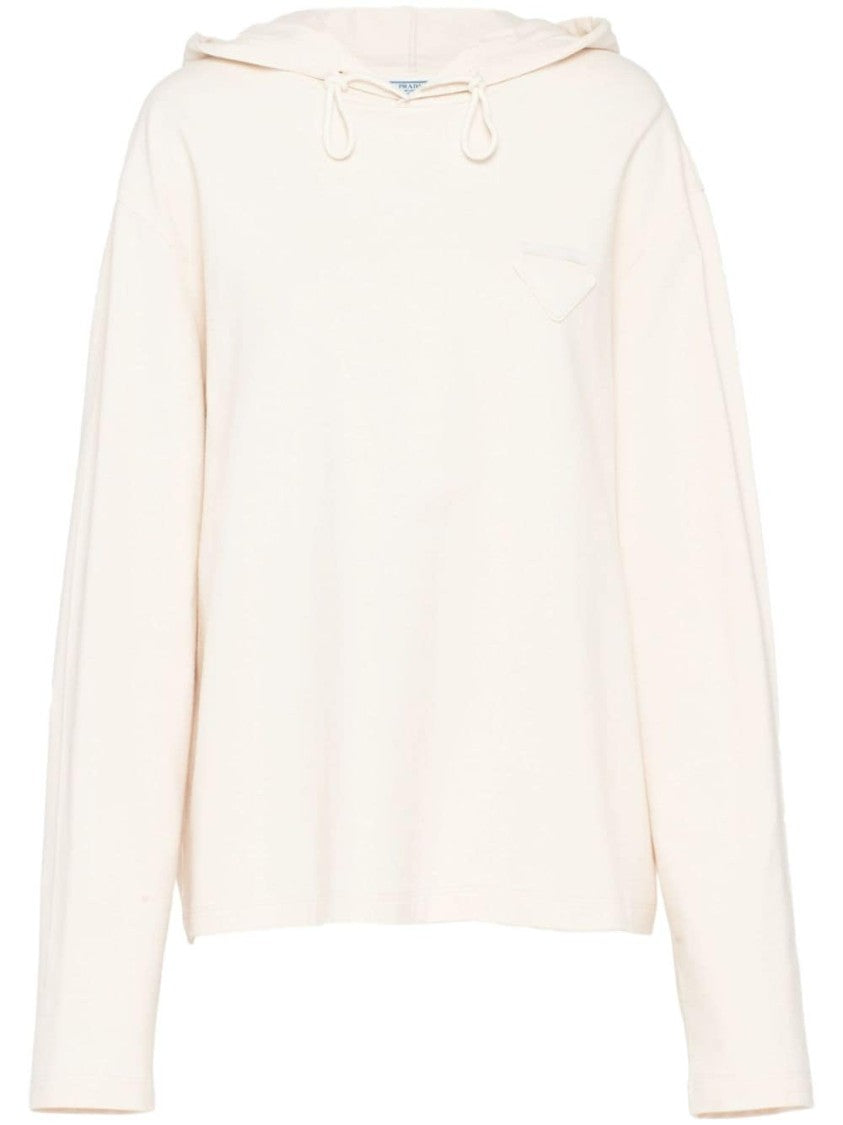 Prada Organic Cotton Hoodie With Boat Neck