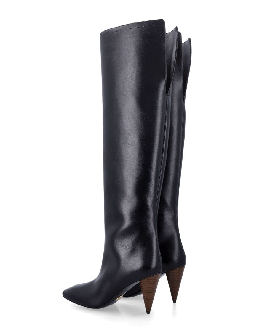 Stella Mccartney Knee-High Boots With Conical Wooden Effect Heel