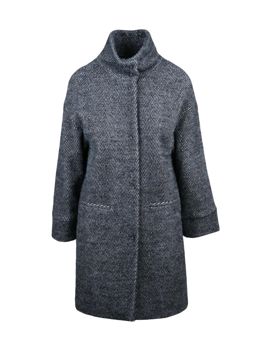 Oliver Horigamy Grey Virgin Wool-Blend Coat