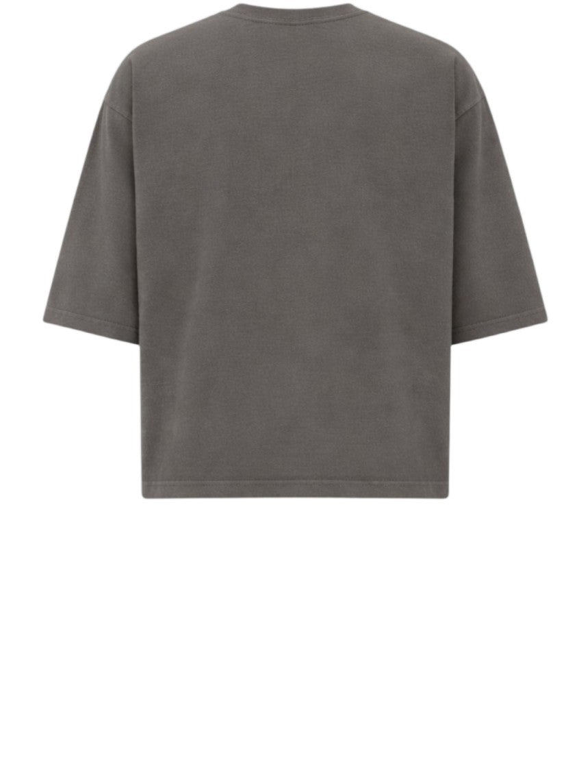Willy Chavarria Contrast Logo Gray Cotton T-Shirt
