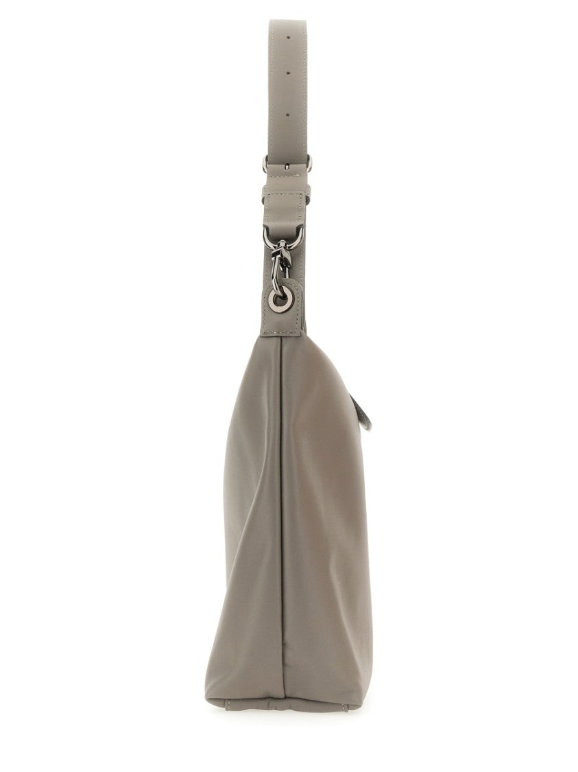 Longchamp Medium Smooth Leather Hobo Bag With Adjustable Strap