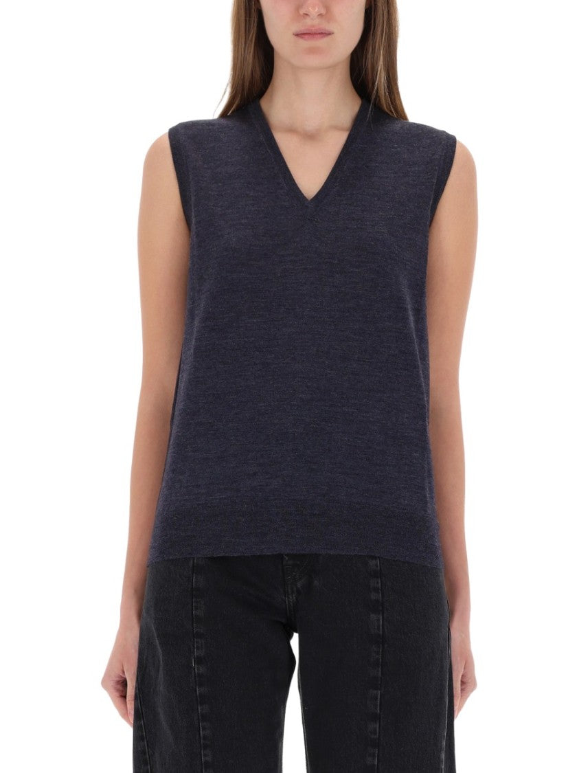 Maison Margiela V-Neck Ribbed Wool Vest