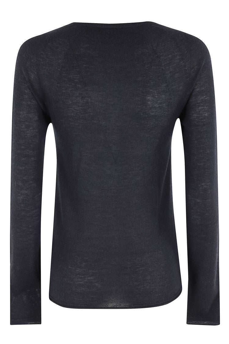 Roberto Collina Navy Wool Cashmere Sweater