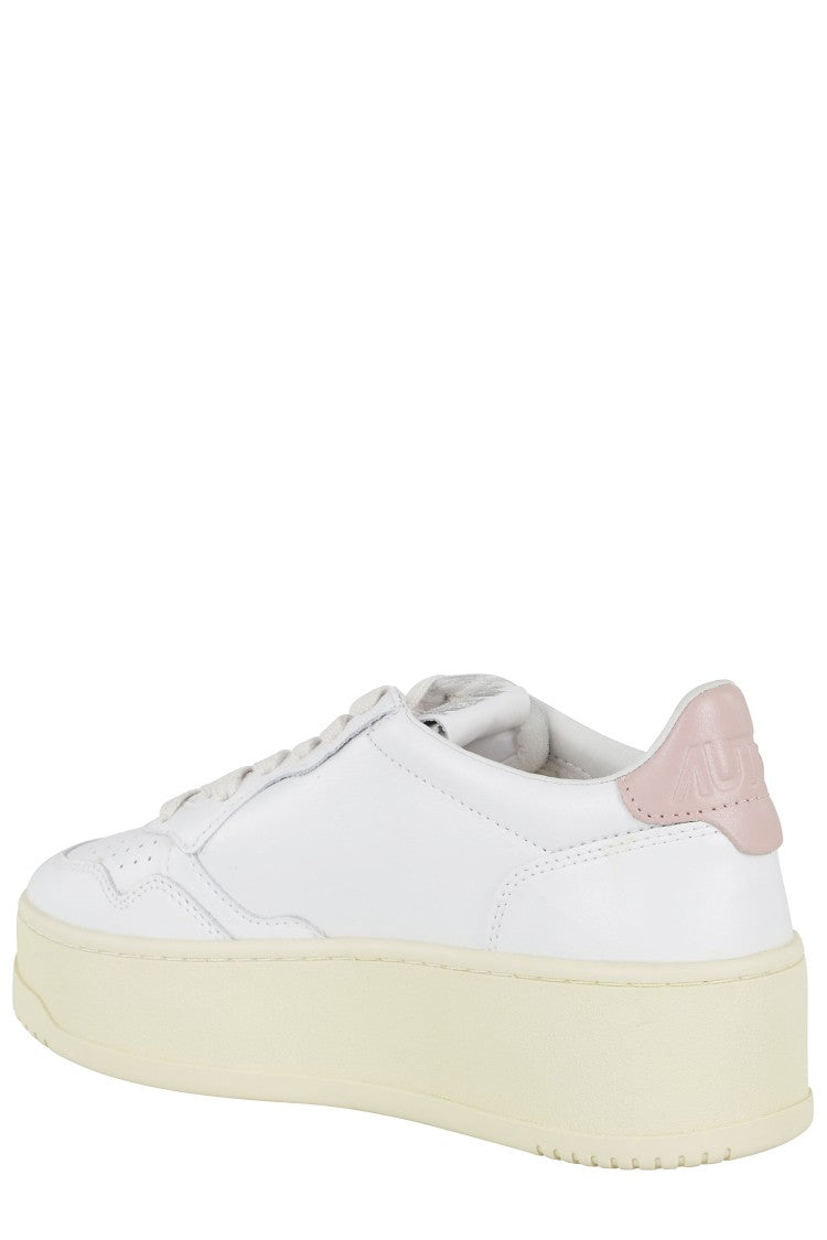 Autry White Leather Platform Low Sneakers