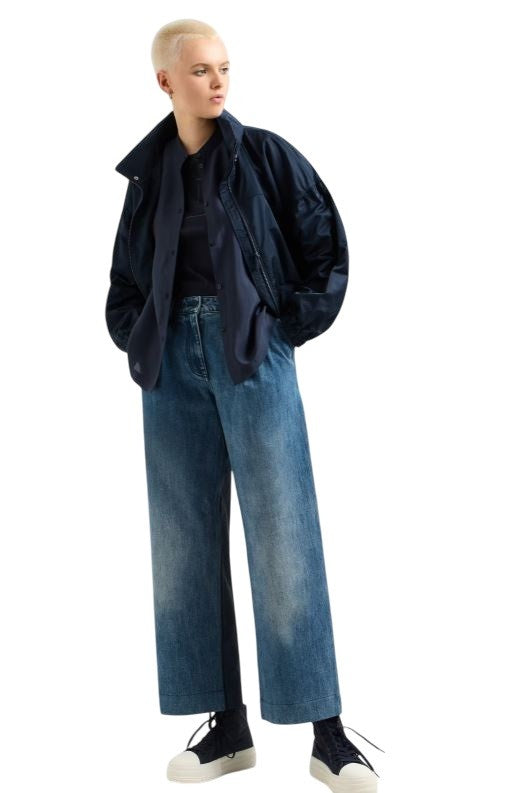 Armani Exchange Flowing Oversized Shirt With Mandarin Collar