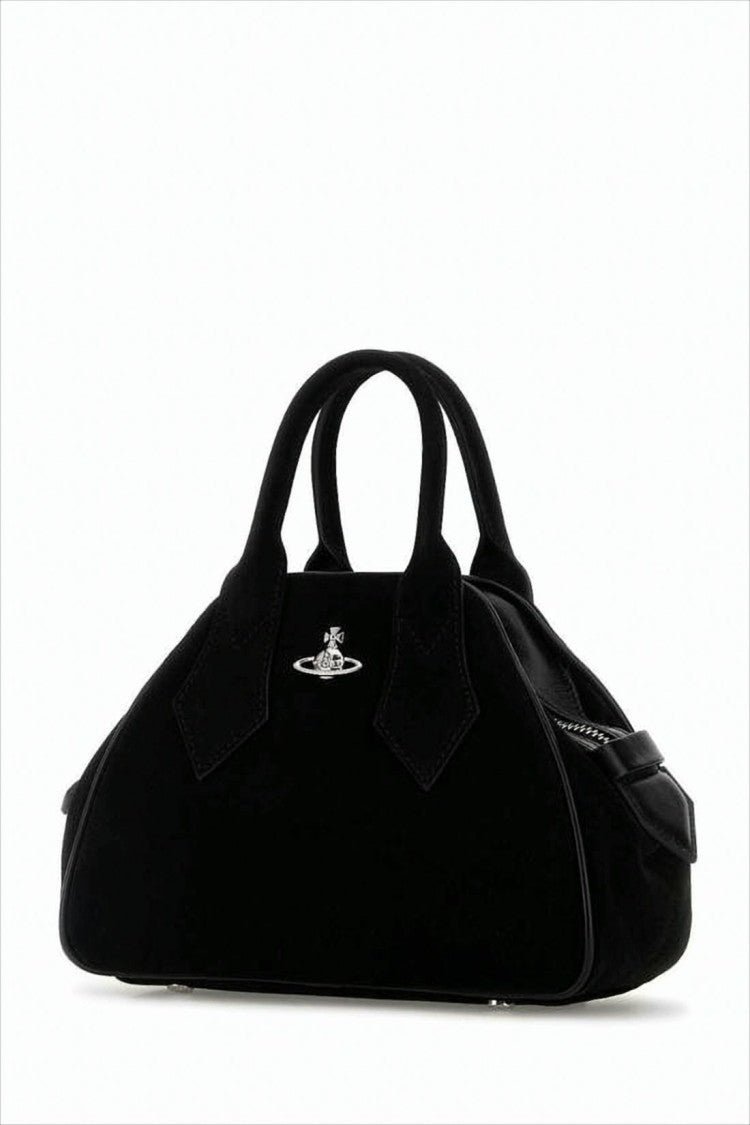 Vivienne Westwood Structured Black Calf Leather Crossbody Bag