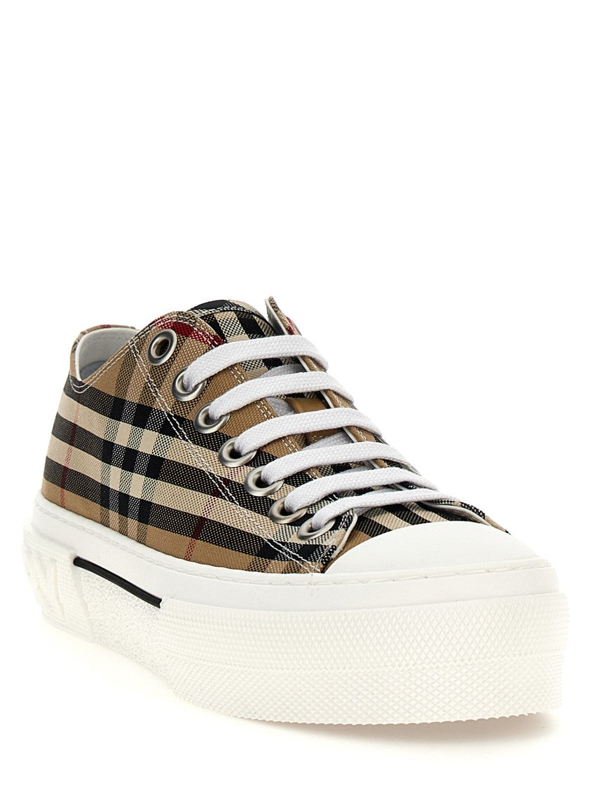 Burberry Check Print Canvas Sneakers