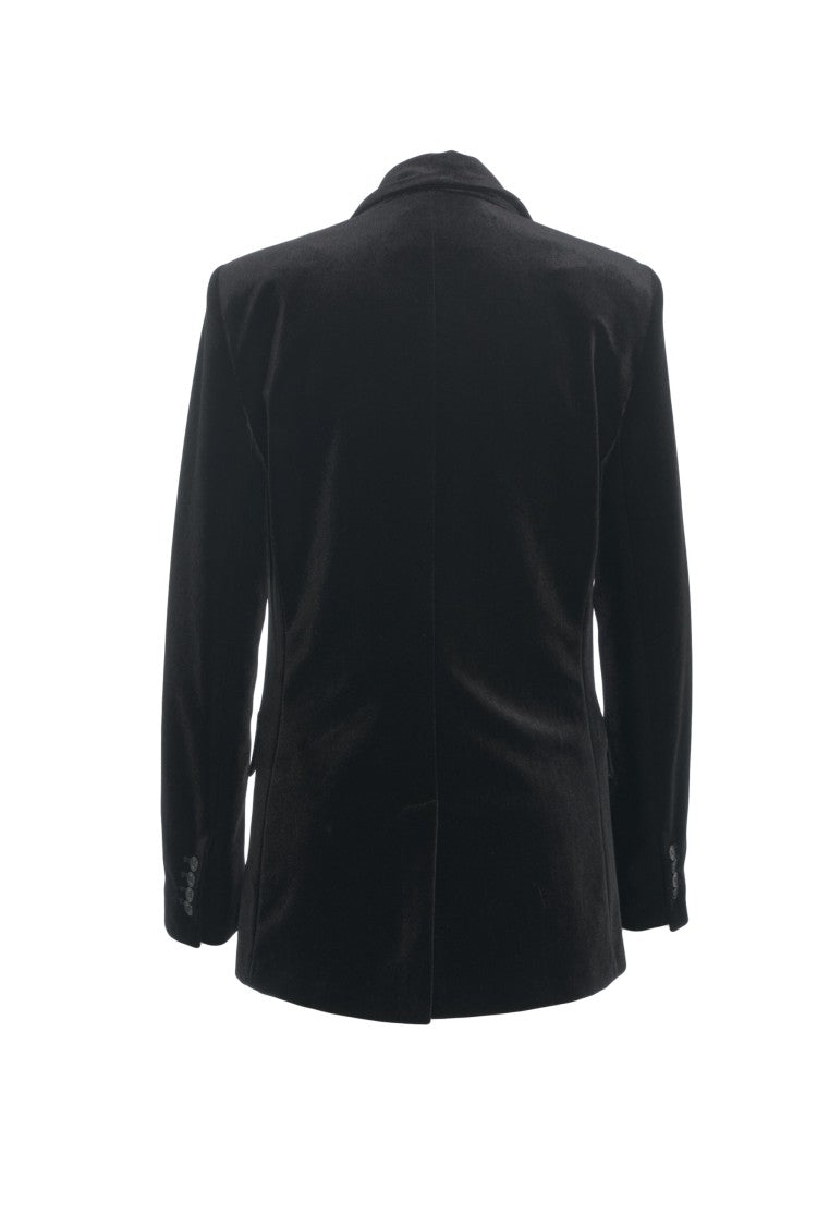 Gender Velvet Blazer With Single-Breasted Design And Tailored Fit