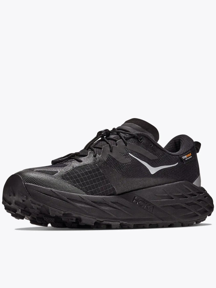 Hoka Trail-Ready Black Trail Running Shoes With Breathable Mesh
