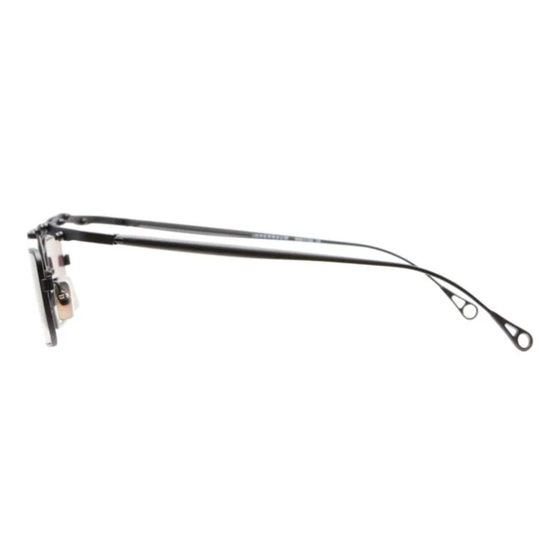 Innerraum Oj7 Industrial-Inspired Black Metal Sunglasses With Rectangular Lenses