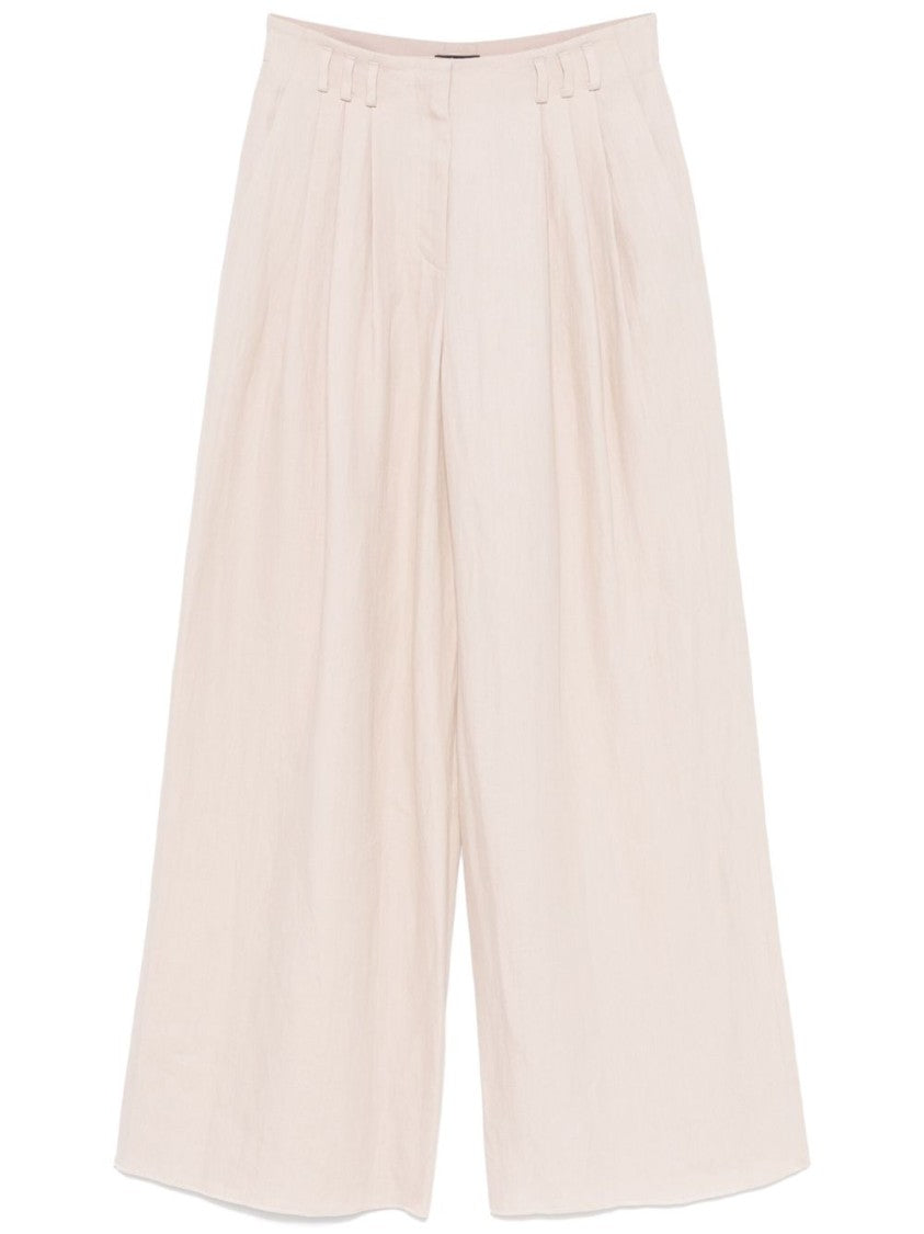 Giorgio Armani Relaxed Wide-Leg Trousers With Pleat Detailing