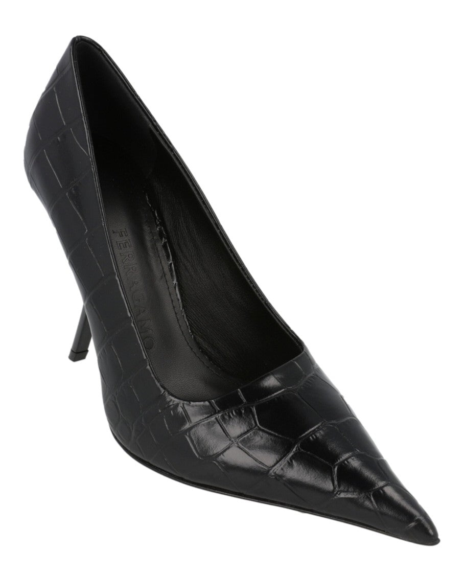 Ferragamo Eva Crocodile Leather Pumps