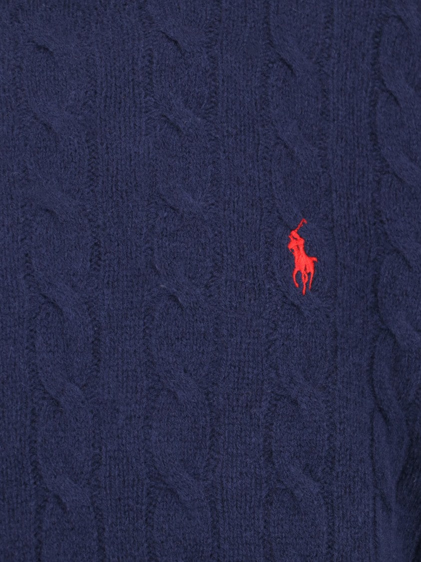 Polo Ralph Lauren Classic Cable Knit Sweater With Embroidered Logo