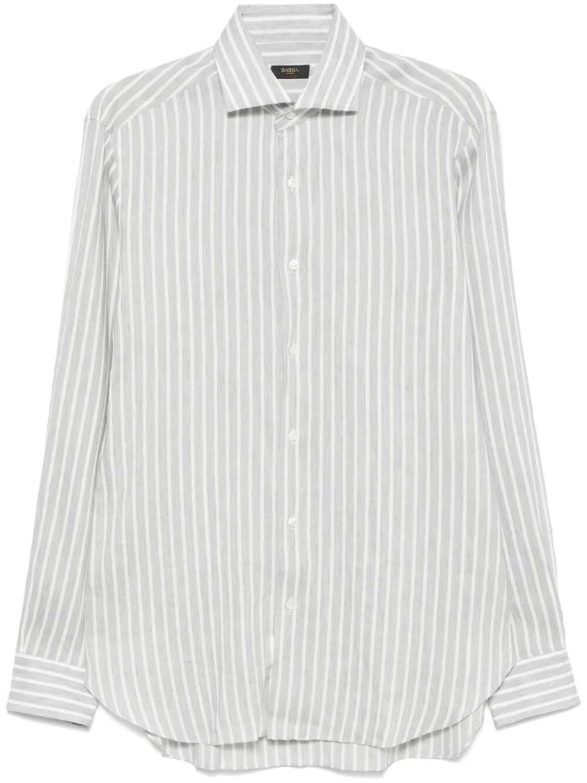 Barba Napoli Vertical Striped Linen Shirt