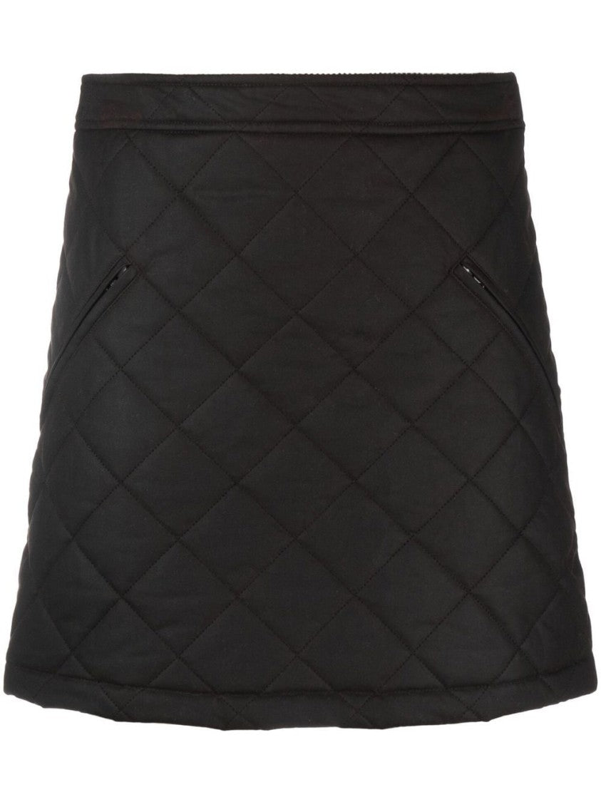 Burberry Casia Brown Waxed Cotton Mini Skirt