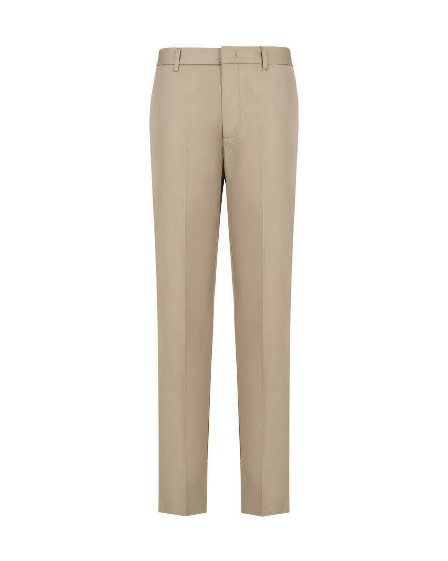 Emporio Armani Father Gray Tailored Stretch Gabardine Trousers