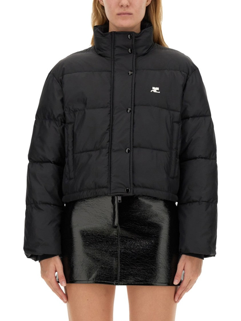 Courrèges Cropped Down Jacket With High Collar