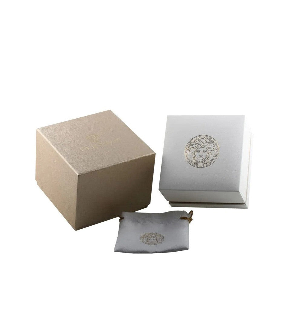 Versace Greca Logo Lady 38Mm Quartz Watch With Two-Tone Bracelet