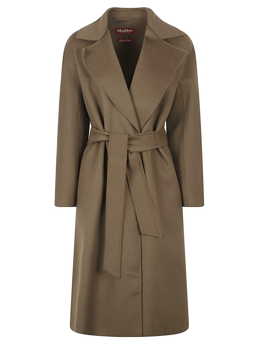 Max Mara Wrap Long Coat In Double Fabric Blend