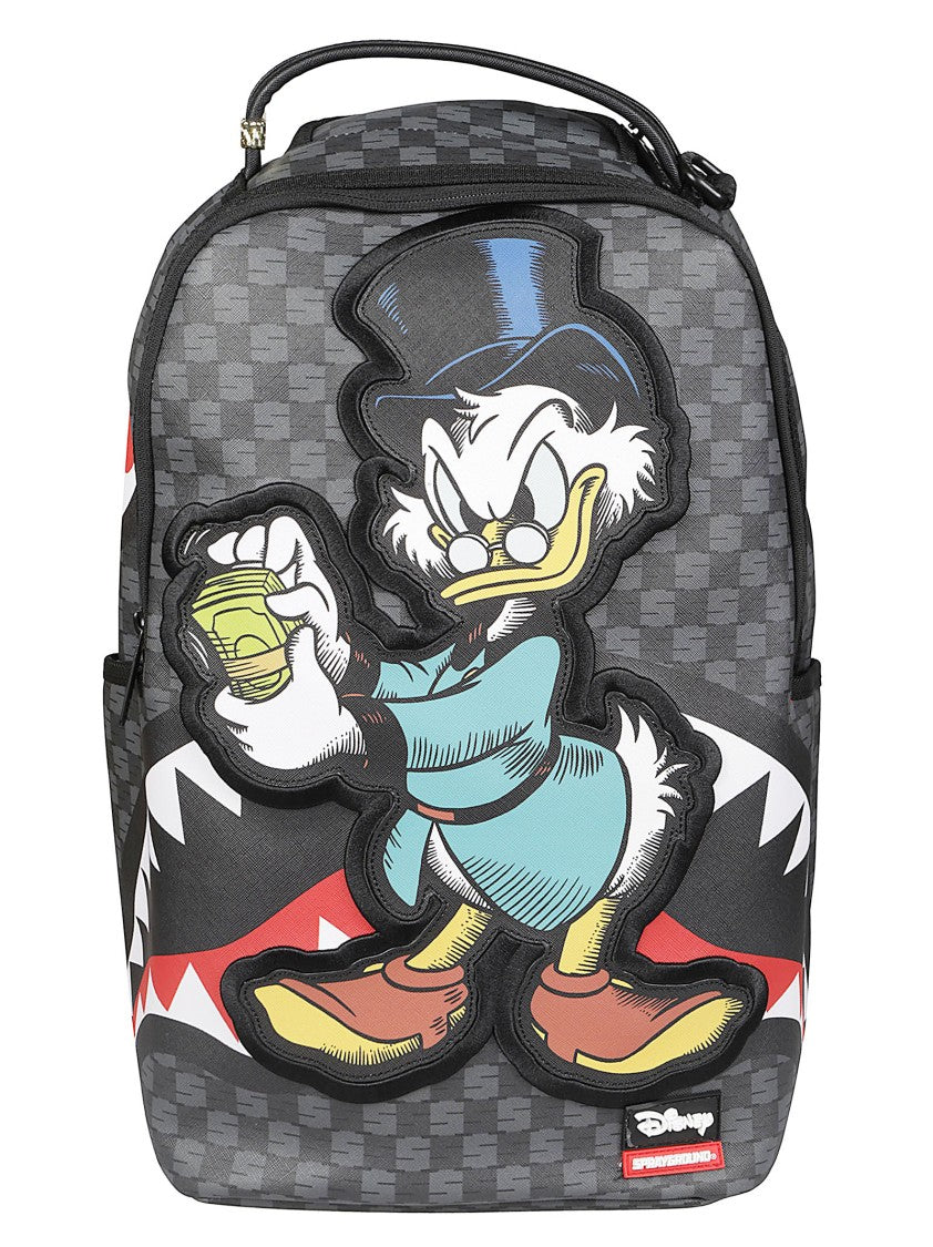 Sprayground Dark Grey Disney Scroogw Money Counting Pvc Backpack