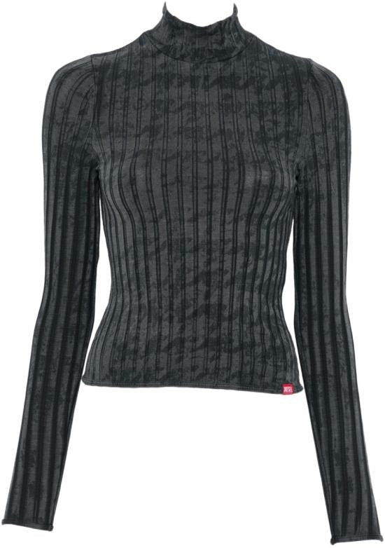 Diesel Fitted Long-Sleeve Top With Mock Neck