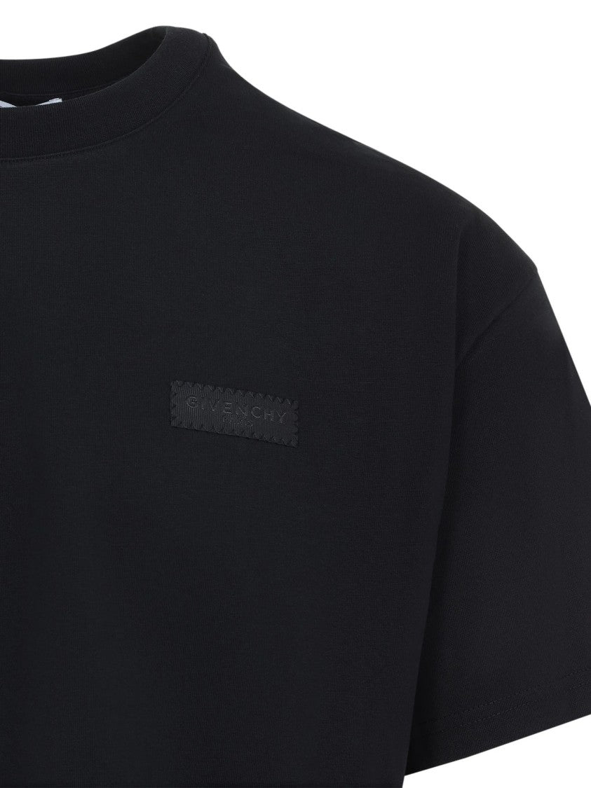 Givenchy Regular Fit Black Cotton Patch T-Shirt