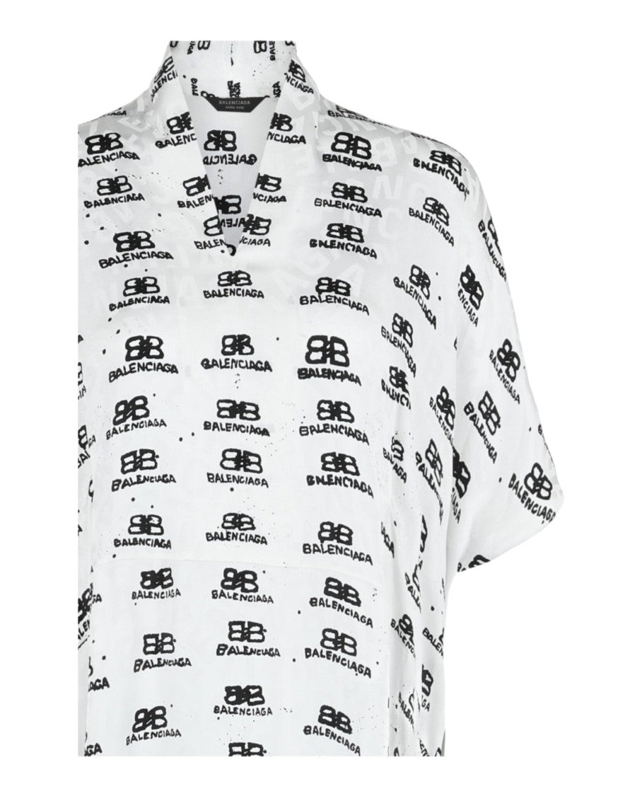 Balenciaga Hand-Drawn Bb Icon Oversized Day Dress