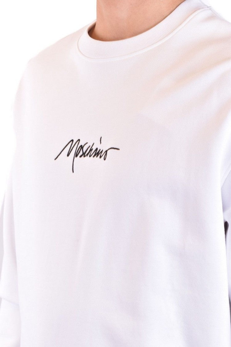 Moschino Classic White Sweatshirt Subtle Logo Detail