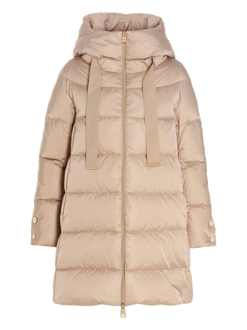Herno Long Padded Coat With Structured Collar And Zipper Closure