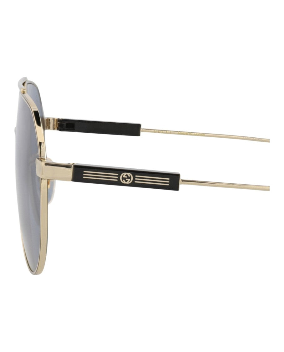 Gucci Aviator-Frame Metal Sunglasses